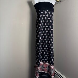 Eclipse Women's Strapless Aztec Maxi Tube Dress Multicolor Medium Boho Festivals